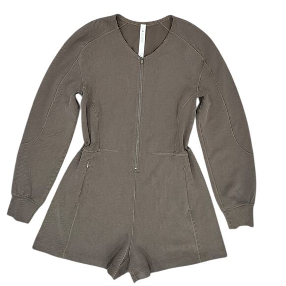 Lululemon Ribbed Softstreme Long-Sleeve Romper In Nomad - Picture 6 of 6